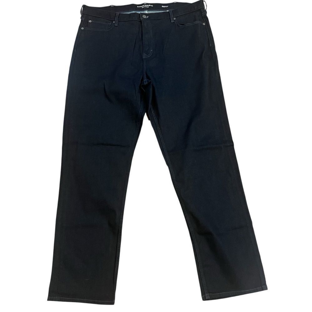 NWOT Banana Republic Men's traveler jeans taper fit size 42x34 dark wash - Picture 2 of 12